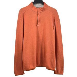 Tommy Bahama Mens Quarter Zip Thick Sweater Orange size L 10317